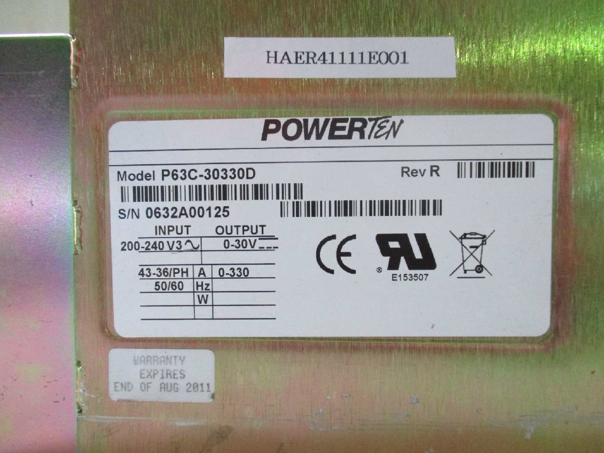 中古 POWER TEN power supply P63C-30330D 電源(HAER41111E001)_画像2