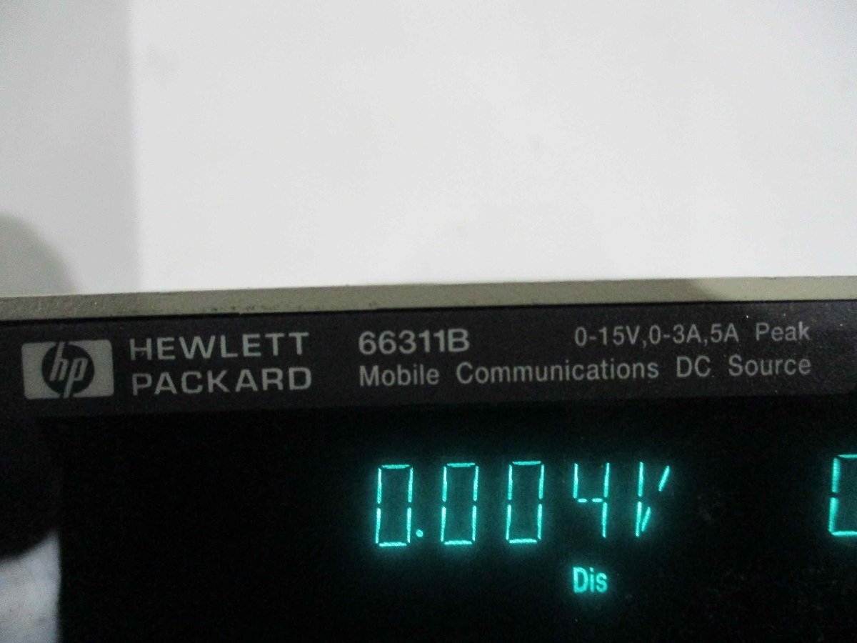 中古 HP MOBILE COMMUNICATIONS DC SOURCE 66311B モバイル通信 DC ソース 0-15V 0-3A 5A PEAK 通電OK(GAMR41217C005)_画像2