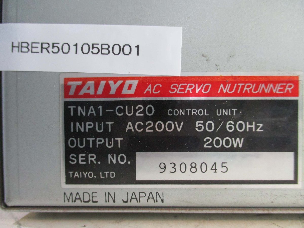 中古 TAIYO AC SERVO NUTRUNNER TNA1-CU20 200W(HBER50105B001)_画像1
