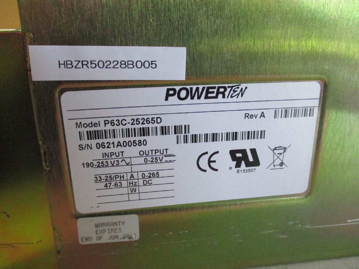 中古 POWER TEN power supply P63C-25265D 電源(HBZR50228B005)_画像5