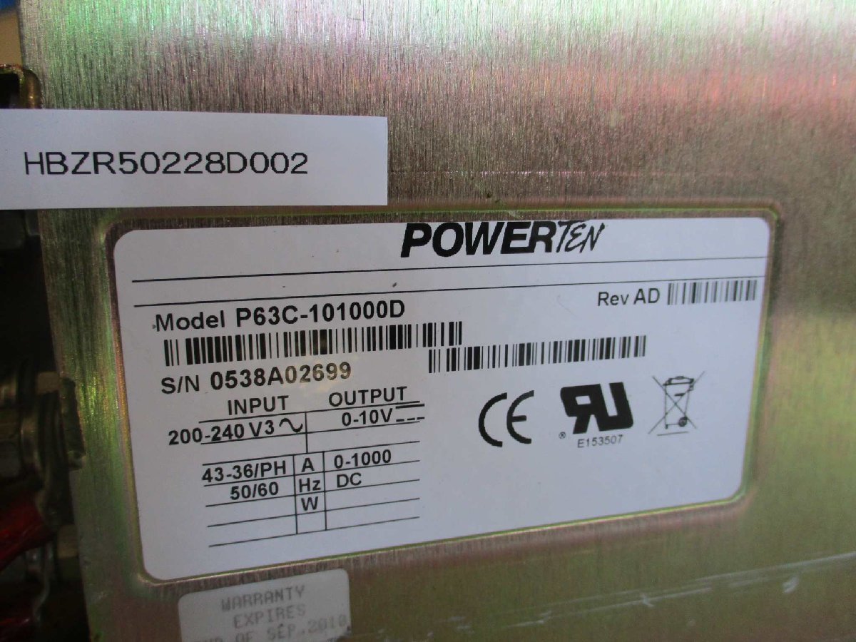 中古 POWER TEN power supply P63C-101000D 電源(HBZR50228D002)_画像4