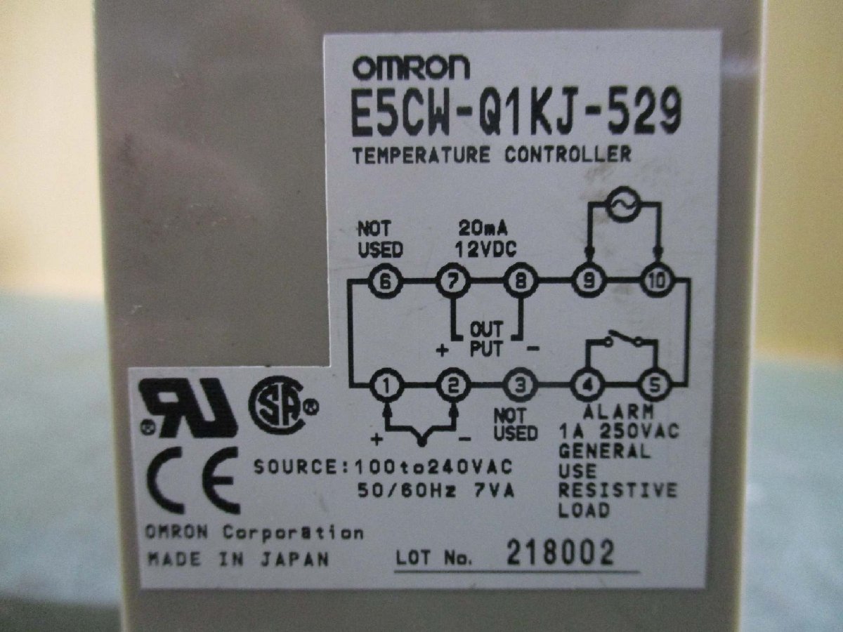 中古 OMRON デジタル指示温度調節器 E5CW-Q1KJ-529(JAER50608B092)_画像5