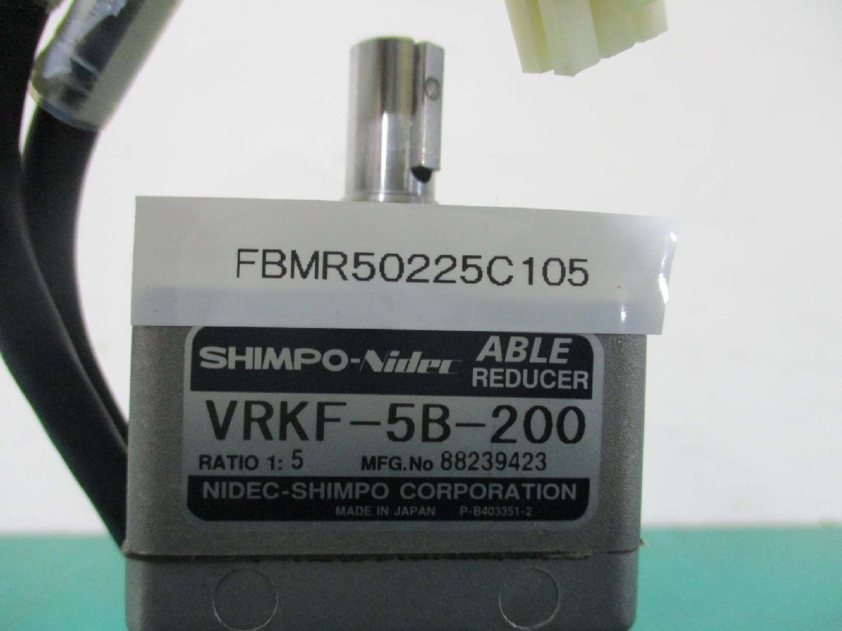 中古 SHIMPO VRKF-5B-200/PANASONIC MSMA022P2E 92V 1.6A 0.2KW 200HZ(FBMR50225C105)_画像5