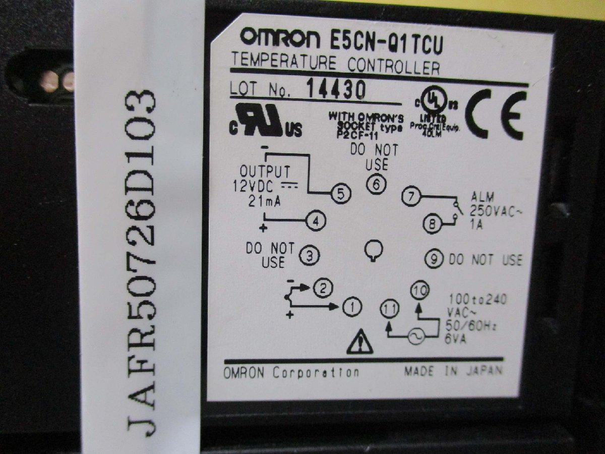 中古OMRON TEMPERATURE CONTROLLER E5CN-Q1TCU 温度コントロール 3個(JAFR50726D103)_画像2