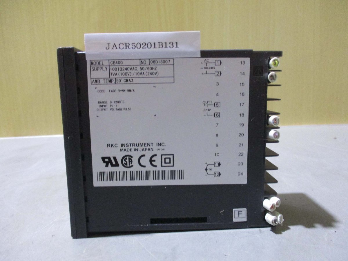 中古 RKC TEMPERATURE CONTROLLER CB400 温度調節器(JACR50201B131)_画像2