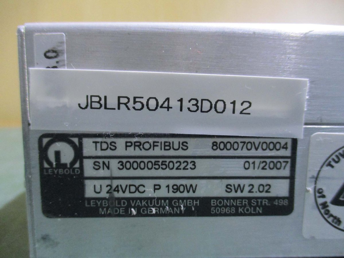 中古 LEYBOLD VACUUM TURBO DRIVE S TDS PROFIBUS 800070V0004(JBLR50413D012)の画像5