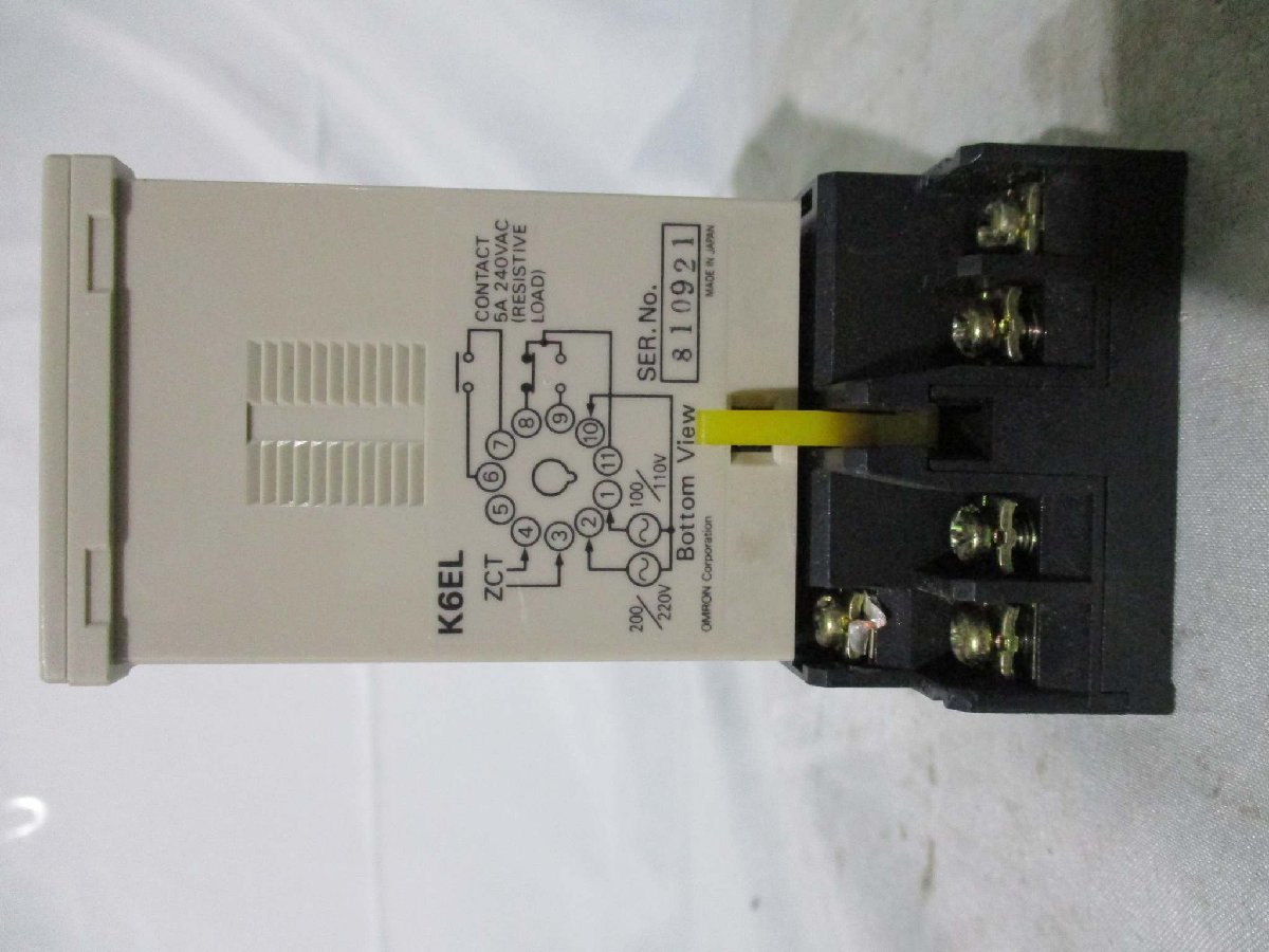 中古 OMRON EARTH LEAKAGE RELAY K6EL-100 漏電リレー(JABR41112C006)_画像3