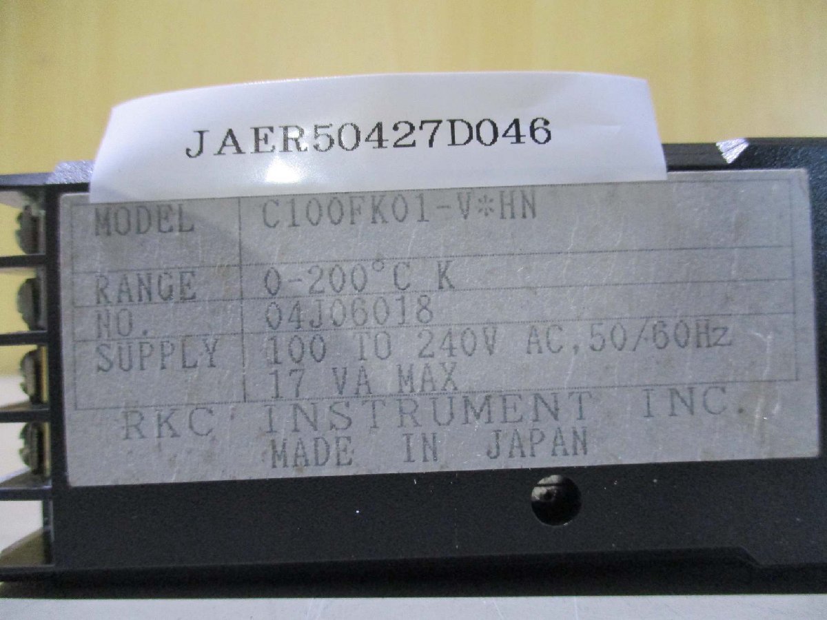 中古 INSTRUMENT RKC REX- C100FK01-V*HN 温度調節計(JAER50427D046)_画像5