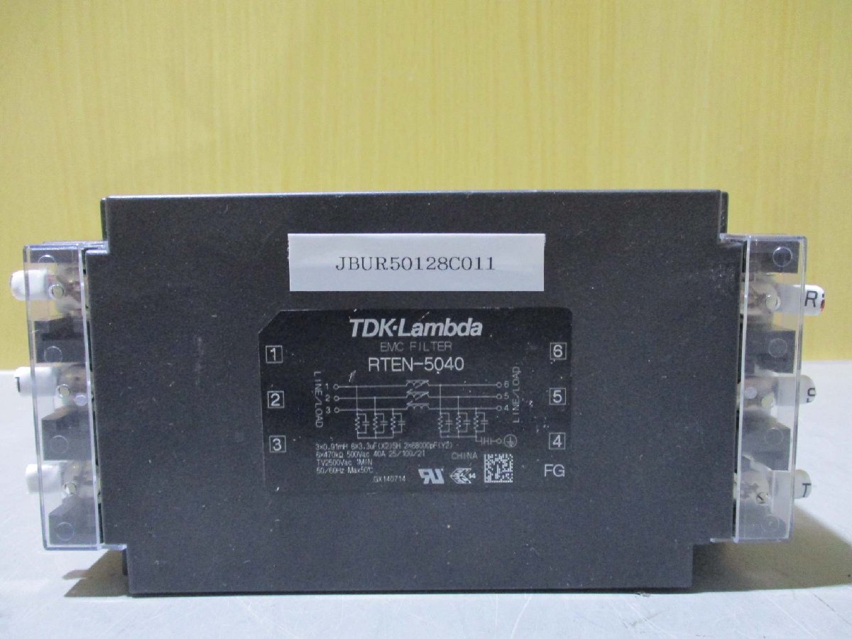 中古 TDK-LAMBDA EMC FILTER RTEN-5040 EMCフィルター 500VAC 40A(JBUR50128C011)_画像3