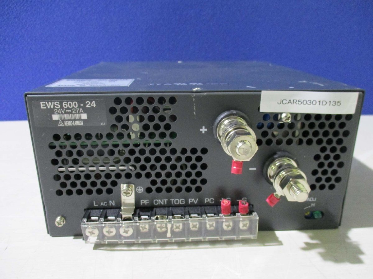 【返品交換不可】 中古 NEMIC-LAMBDA Power Supply EWS600-24 電源 24V 27A(JCAR50301D135) その他