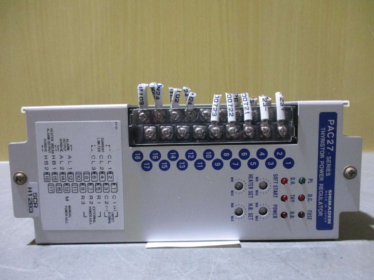 中古 SHIMADEN THYRISTOR POWER REGULATOR PAC27-SERIES 単相電力調整器(JBSR50208B053)_画像6