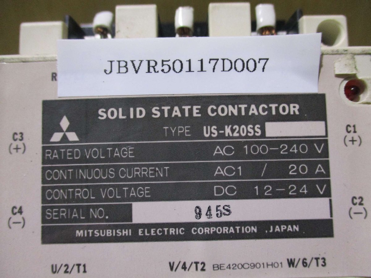 中古Mitsubishi Solid State Contactor US-K20SS AC100-240V 20A DC 12-24V(JBVR50117D007)_画像7