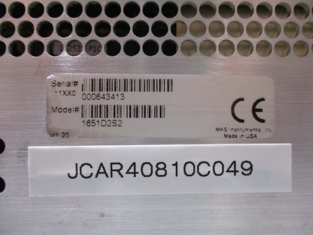 中古MKS THROTTLE VALVE CONTROLLER, TYPE 1651(JCAR40810C049) 中古MKS THROTTLE VALVE CONTROLLER, TYPE 1651(JCAR40810C049)