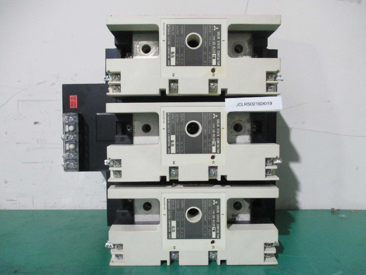 中古 MITSUBISHI SOLID STATE CONTACTOR US-K120TE ソリッドステート コンタクタ AC100-240V [3個セット](JCLR50216D019)_画像3