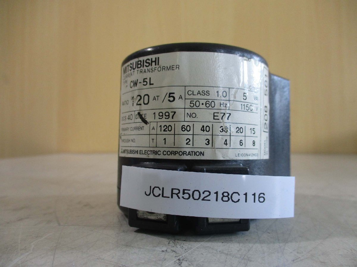 中古 MITSUBISHI CURRENT TRANSFORMER CW-5L 変流器120AT/5A[2個セット](JCLR50218C116)_画像5