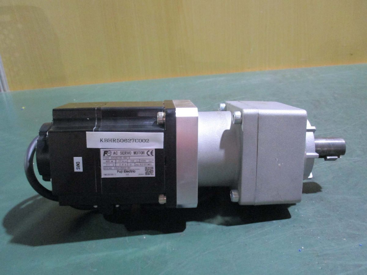 中古 FUJI GYC401D5-RB2-B AC SERVO MOTOR/SHIMPO VRSF-PB-25C-14DF14 エイブル減速機(KBHR50627C002)_画像1