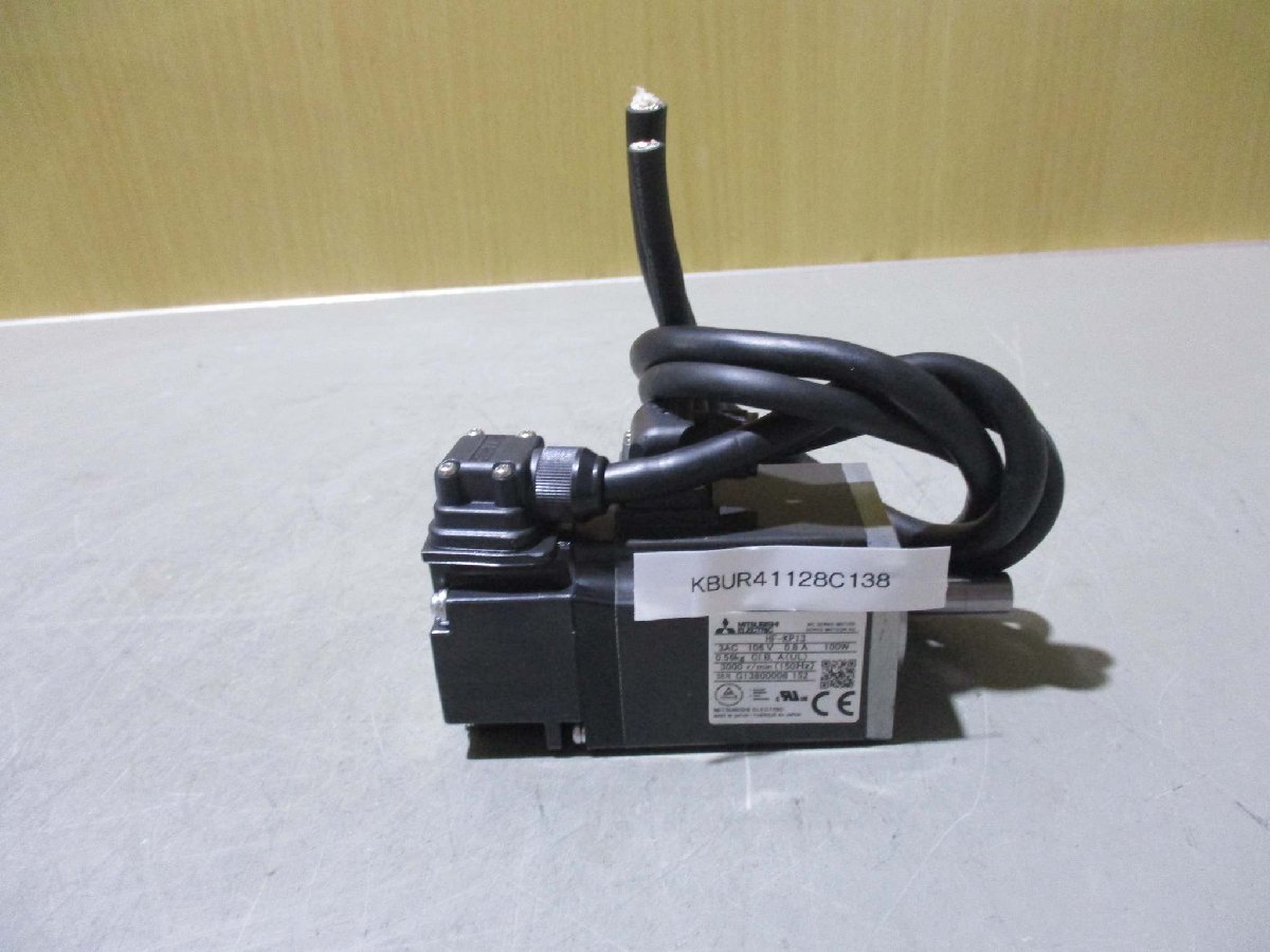 中古 MITSUBISHI AC SERVO MOTOR HF-KP13 AC サーボモーター 100W(KBUR41128C138)_画像1