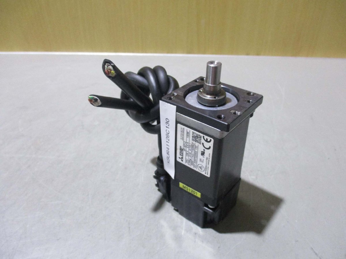 中古 MITSUBISHI AC SERVO MOTOR HF-KP13 AC サーボモーター 100W(KBUR41126C130)_画像6