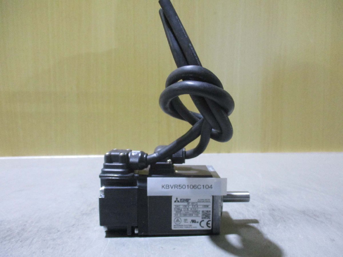 中古 MITSUBISHI AC SERVO MOTOR HF-KP13 AC サーボモーター 100W(KBVR50106C104)_画像1