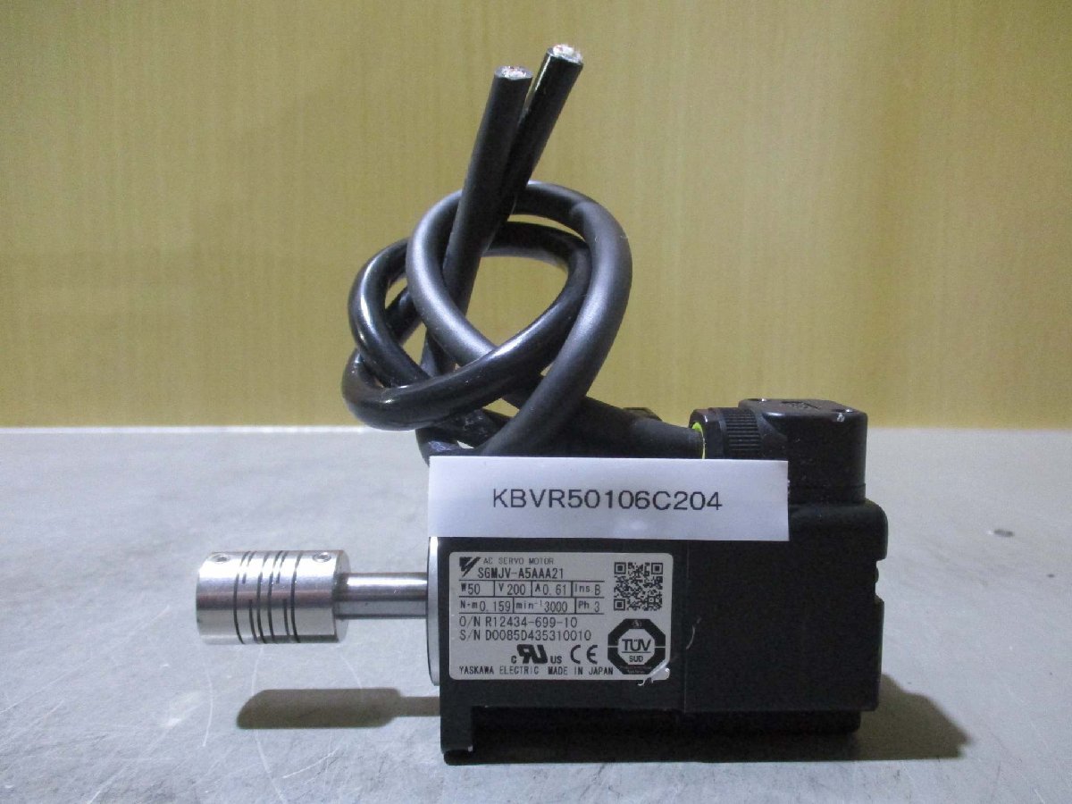 中古 YASKAWA AC SERVO MOTOR SGMJV-A5AAA21 AC サーボモーター 中古 YASKAWA AC SERVO MOTOR SGMJV-A5AAA21 AC サーボモーター