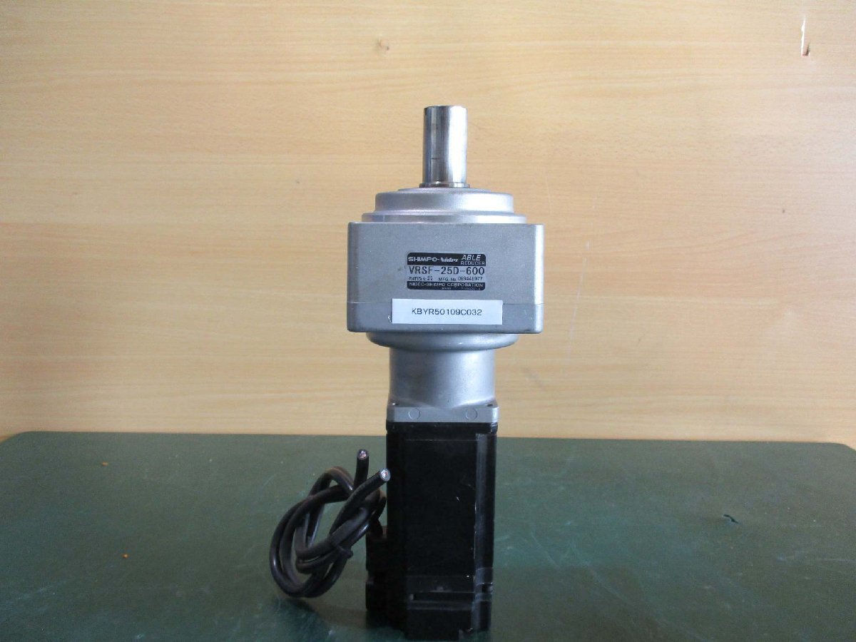 中古Yaskawa SGMAS-06A2A21 ACサーボモーター /SHIMPO エイブル減速機 VRSF-25D-600(KBYR50109C032)_画像1