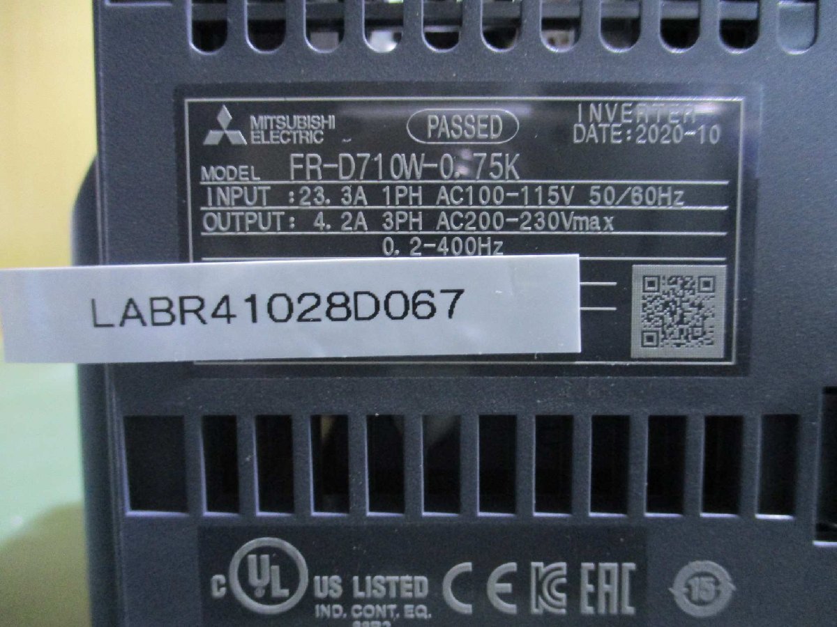 Yahoo!オークション - 中古 MITSUBISHI FR-D710W-0.75K 100V Yahoo!オークション - 中古 MITSUBISHI FR-D710W-0.75K 100V