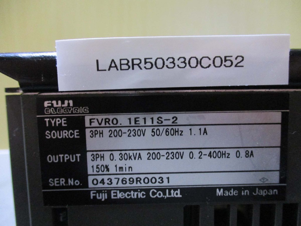 中古 FUJI INVERTER FVR0.1E11S-2 インバータ 200~230V(LABR50330C052)_画像2