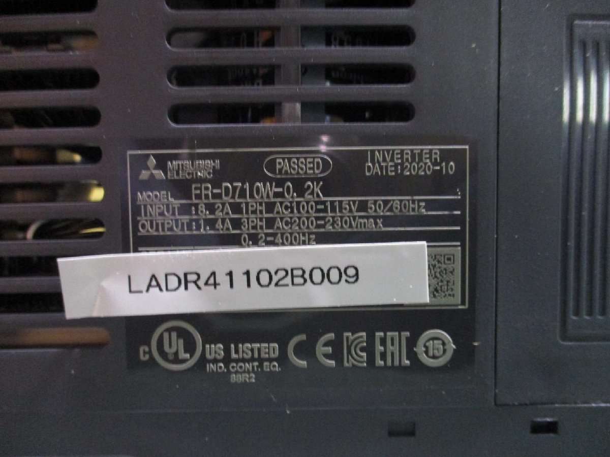 中古 MITSUBISHI FR-D710W-0.2K 100V インバーター(LADR41102B009)_画像5