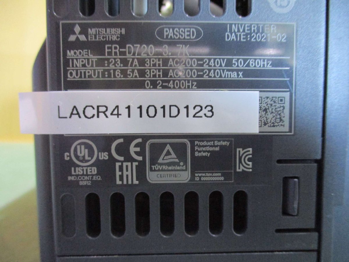 中古 MITSUBISHI FR-D720-3.7K 200V インバーター(LACR41101D123) 中古 MITSUBISHI FR-D720-3.7K 200V インバーター(LACR41101D123)