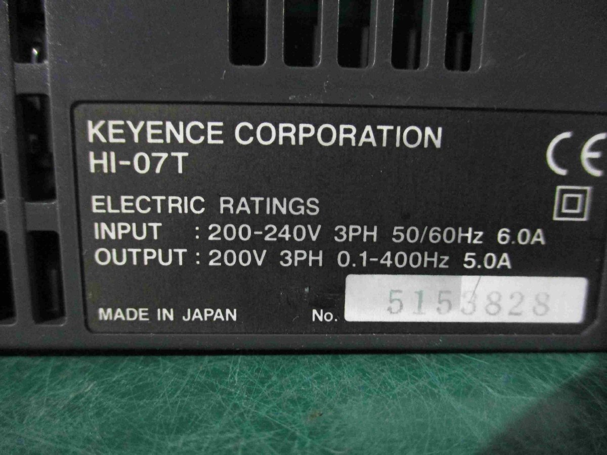 中古 KEYENCE CORPORATION HI-07T インバータ(LAER41205B078)_画像3