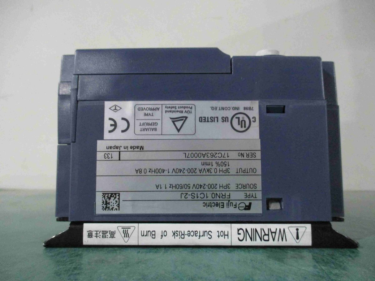 中古 Fuji Electric インバータ FRENIC MINI FRN0.1C1S-2J 三相 200V 0.3KVA(LAER41206D068)_画像2