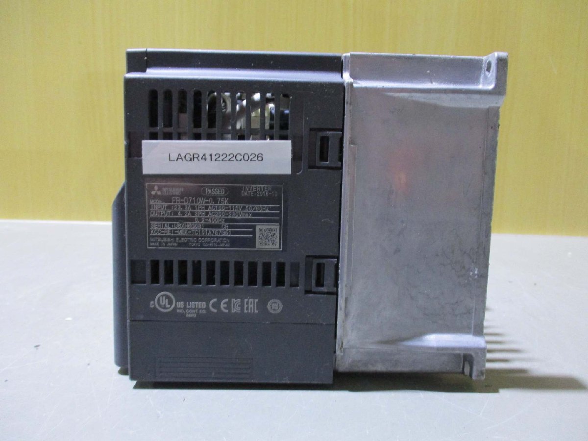 中古MITSUBISHI FR-D710W-0.75K 100V インバーター(LAGR41222C026)