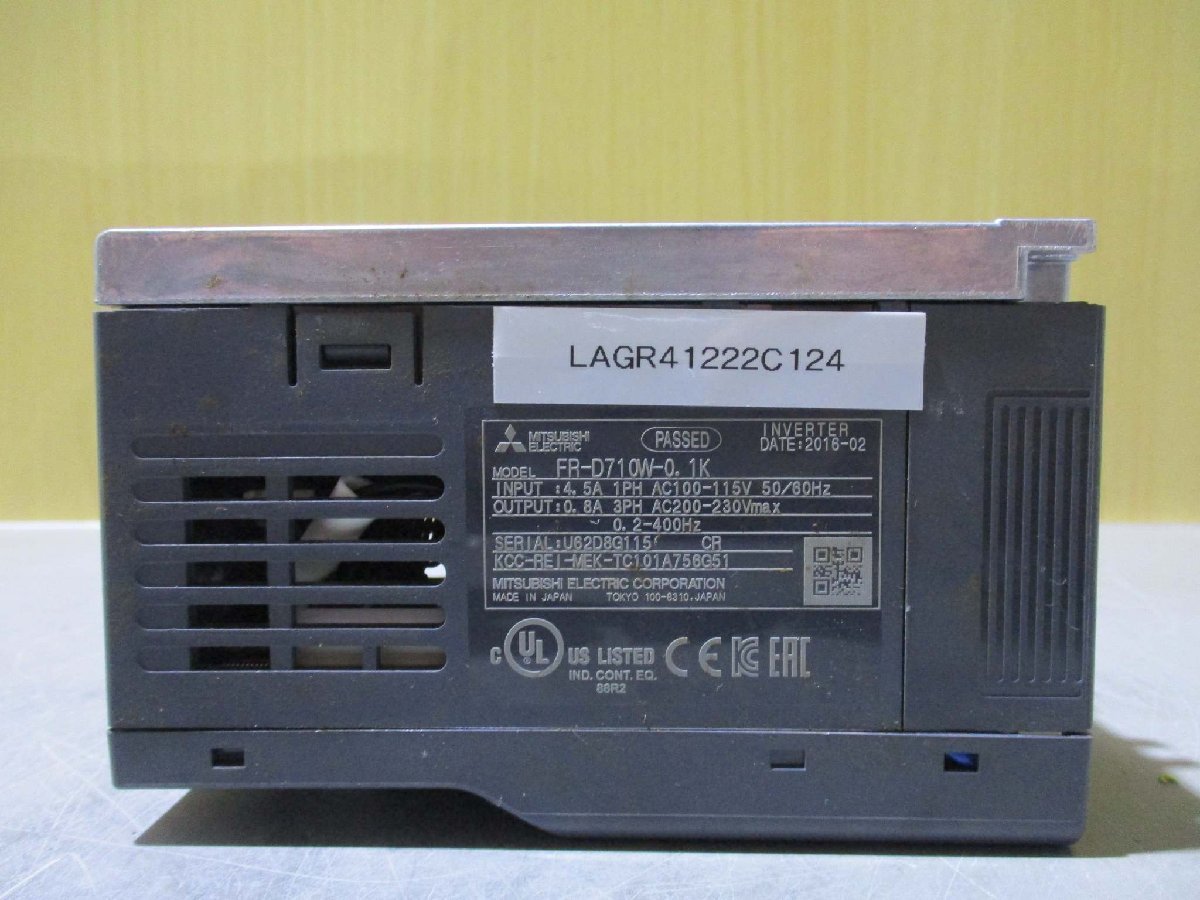 中古MITSUBISHI FR-D710W-0.1K 100V インバーター(LAGR41222C124)