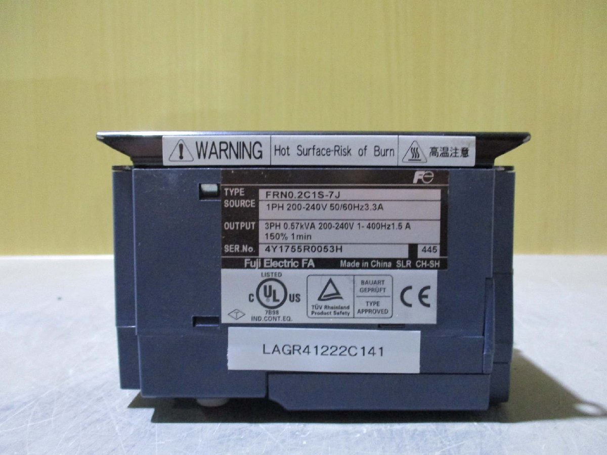 中古Fuji Electric 富士電機 インバータFRN 0.2C1S-7J 200-240V(LAGR41222C141)_画像1