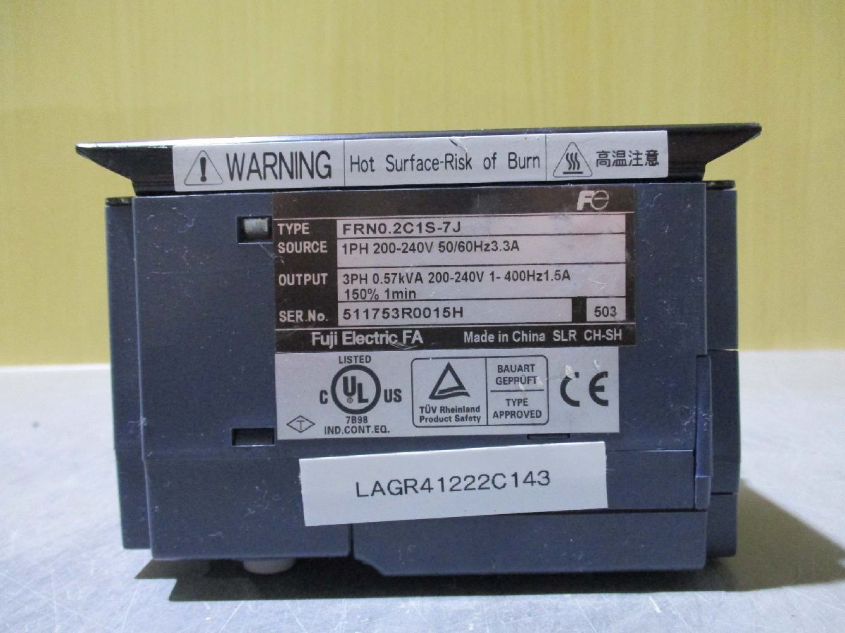 中古Fuji Electric 富士電機 インバータFRN 0.2C1S-7J 200-240V(LAGR41222C143)