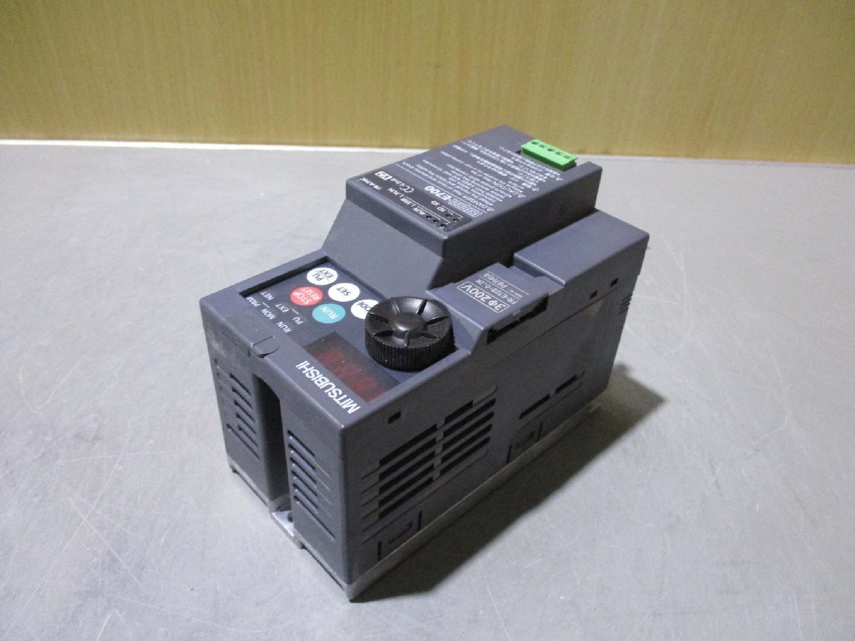 中古 MITSUBISHI INVERTER FR-E720-0.2K インバータ 200V(LAGR41223C212)