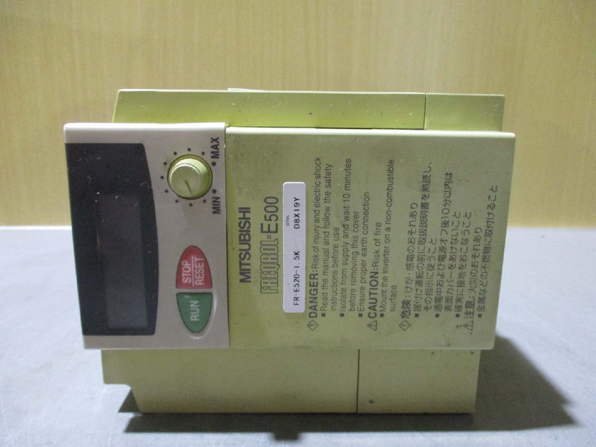 中古 MITSUBISHI INVERTER FR-E520-1.5K インバーター 1.5KW(LANR50210C063)_画像6