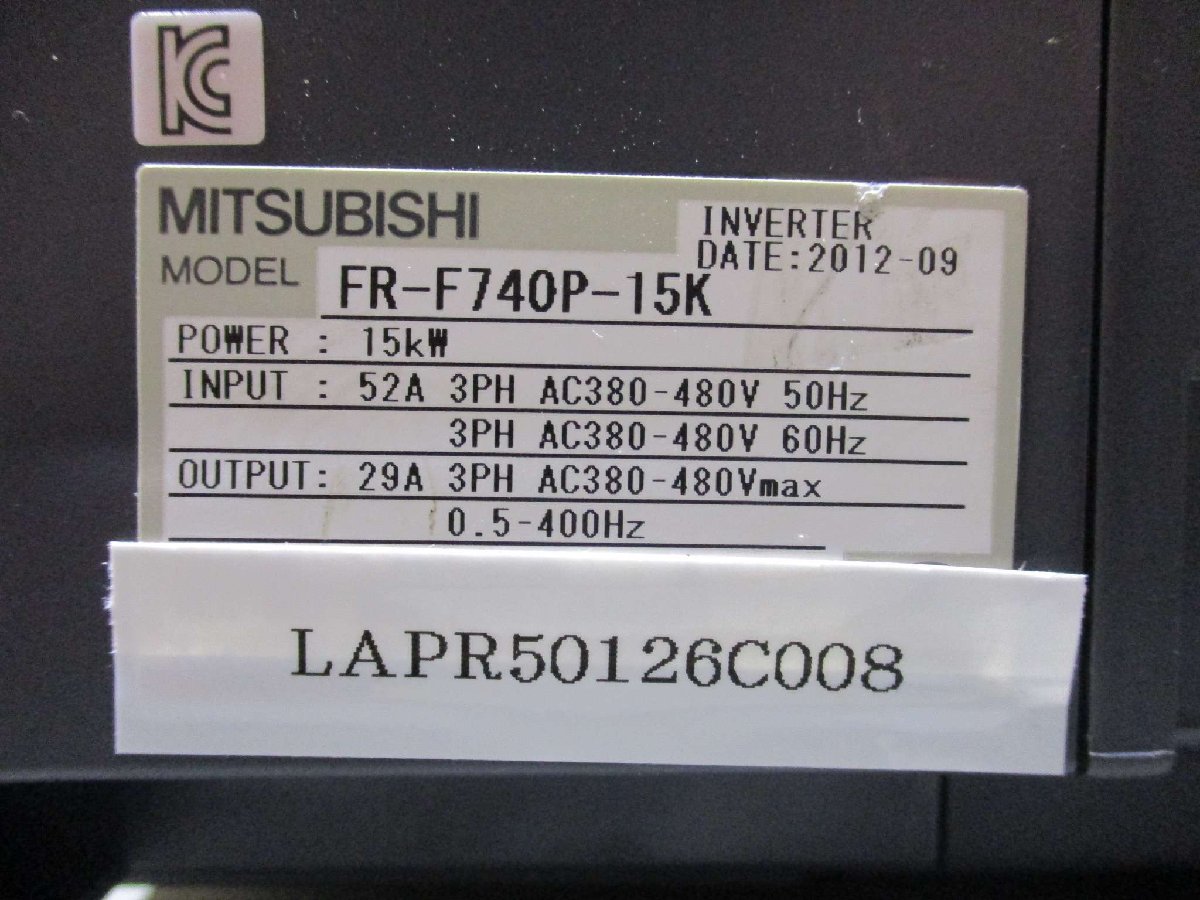 中古Mitsubishi Frequency Converter FR-F740P-15K F700P 15KW 380V-480V(LAPR50126C008)_画像2