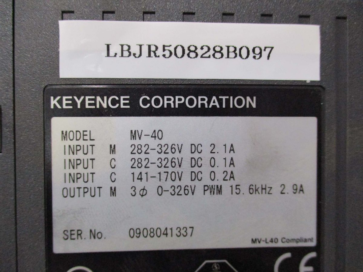 中古 KEYENCE 400W用サーボアンプ MV-40(LBJR50828B097)_画像2