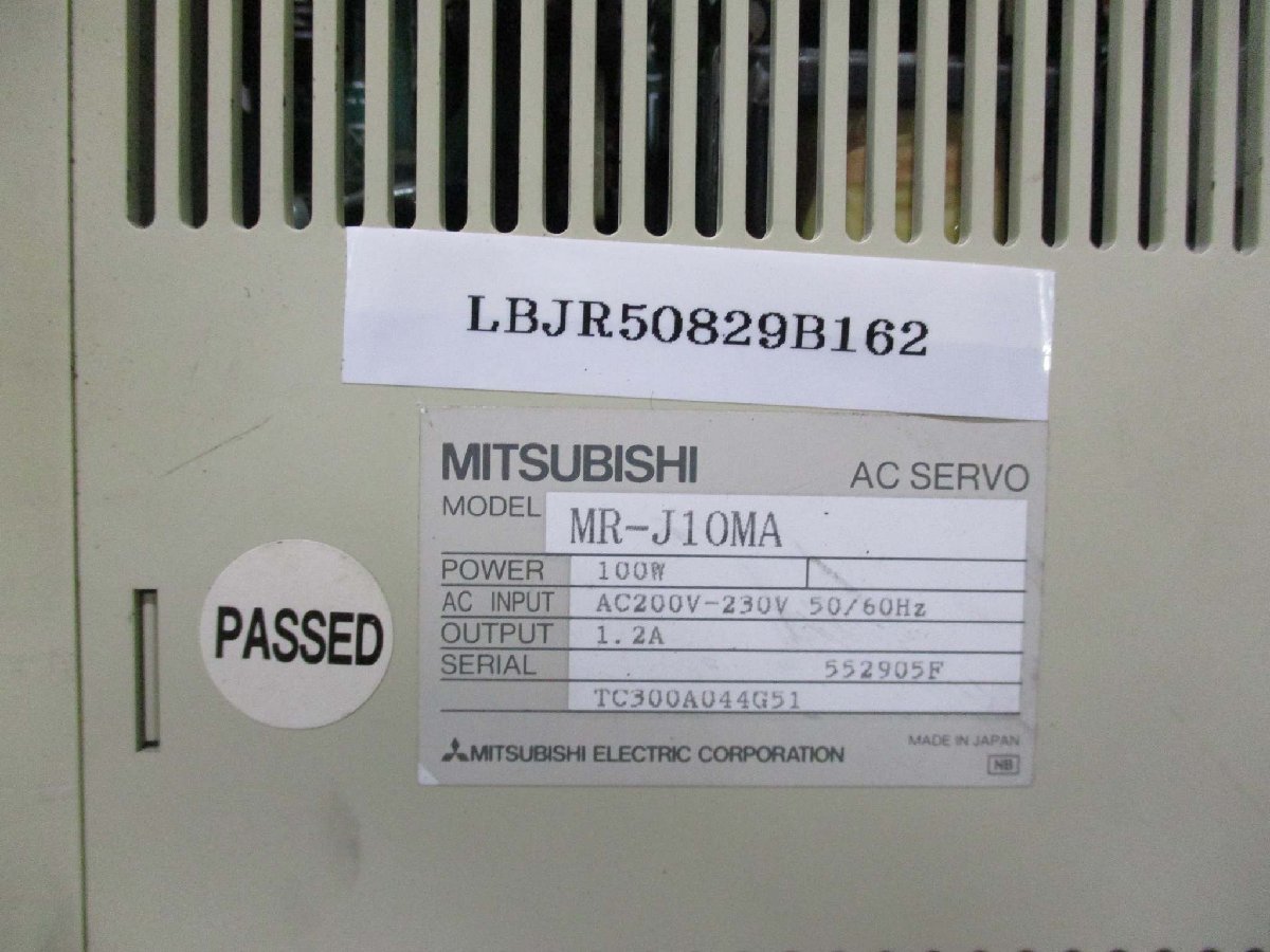 中古MITSUBISHI AC SERVO MR-J10MA(LBJR50829B162)_画像2