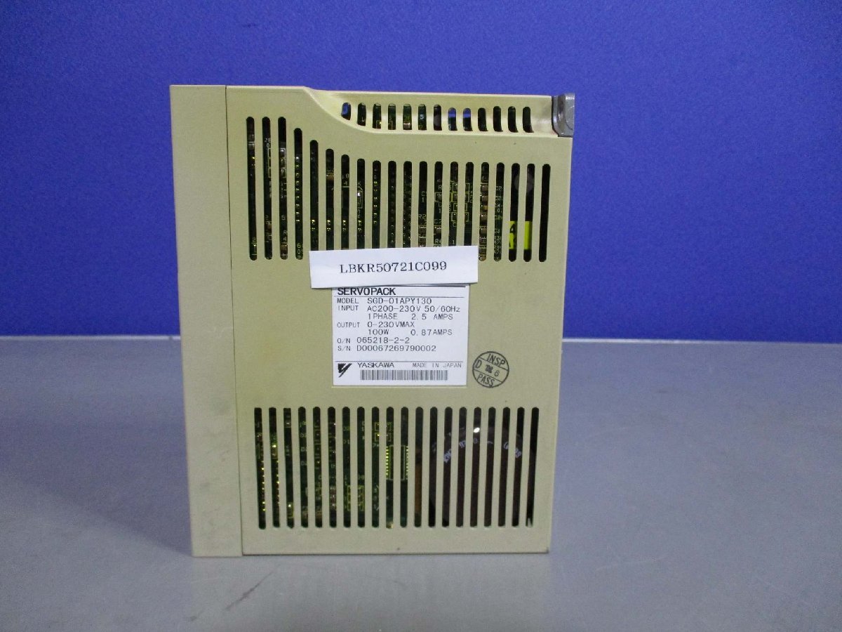 中古 YASKAWA SERVOPACK SGD-01APY130 サーボパック AC200-230V 100W(LBKR50721C099)
