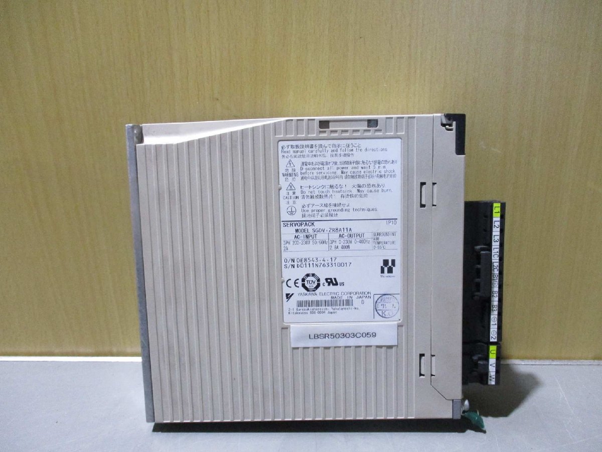 中古 YASKAWA SERVO PACK SGDV-2R8A11A サーボパック 400W(LBSR50303C059)