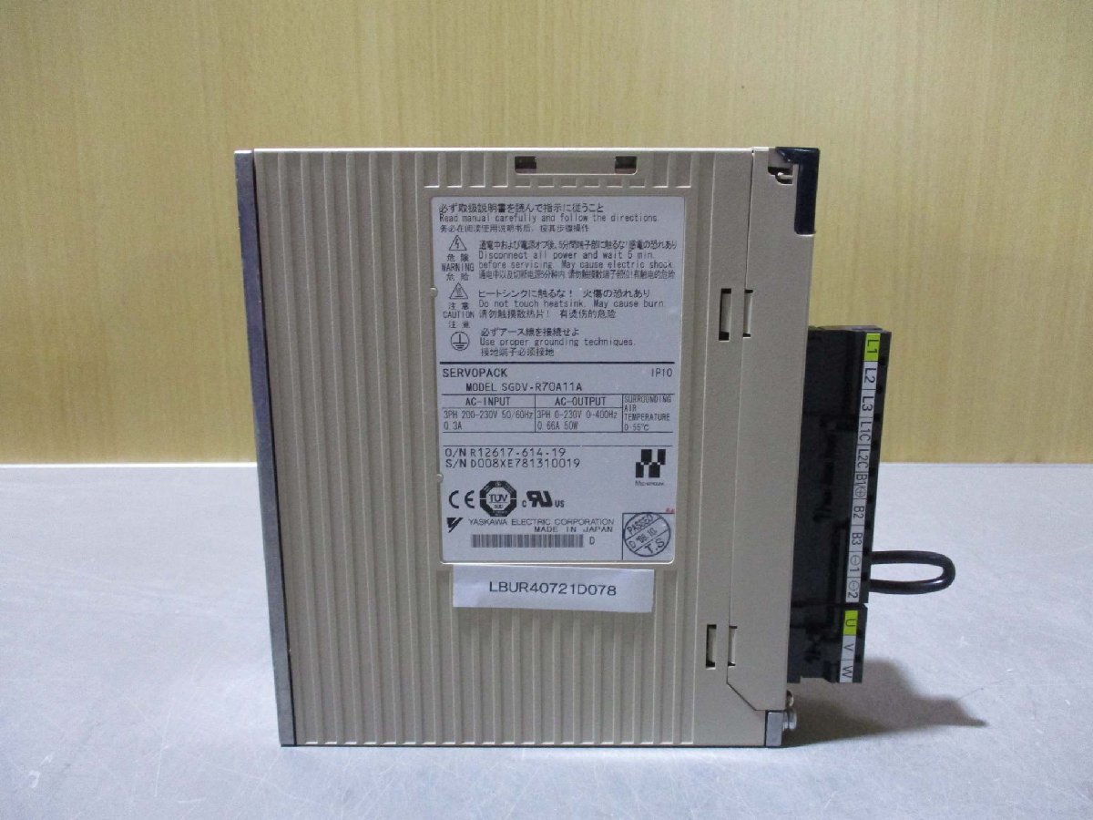 中古 YASKAWA SERVOPACK SGDV-R70A11A サーボパック 中古 YASKAWA SERVOPACK SGDV-R70A11A サーボパック