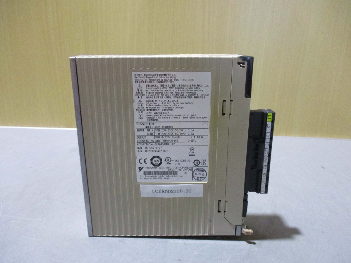 中古 YASKAWA SERVOPACK SGDV-R90A01B サーボパック 200V 100W(LCER50218B130)_画像2