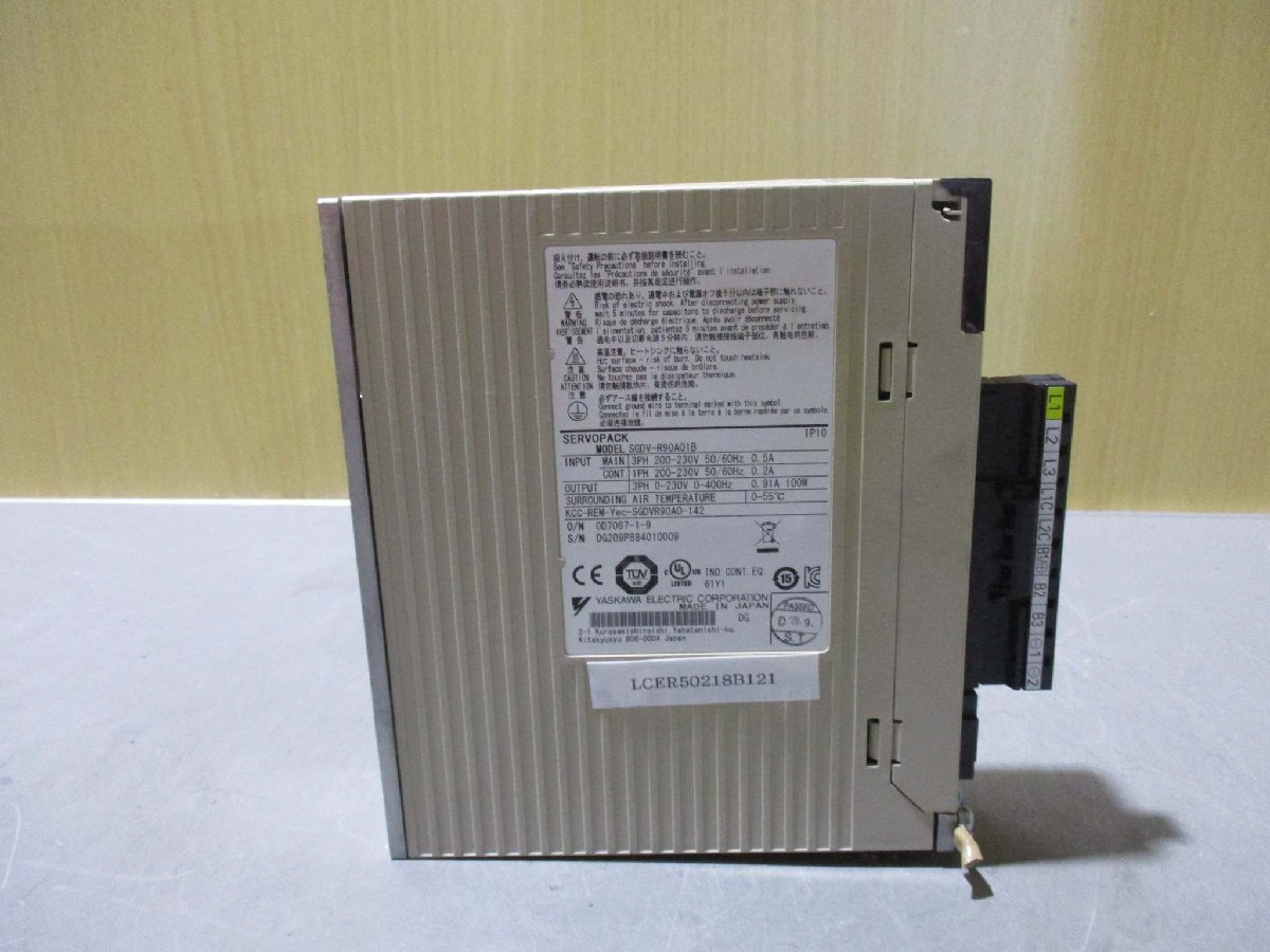 中古 YASKAWA SERVOPACK SGDV-R90A01B サーボパック 200V 100W(LCER50218B121)_画像2