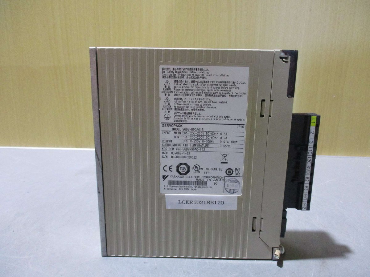 中古 YASKAWA SERVOPACK SGDV-R90A01B サーボパック 200V 100W(LCER50218B120)_画像2