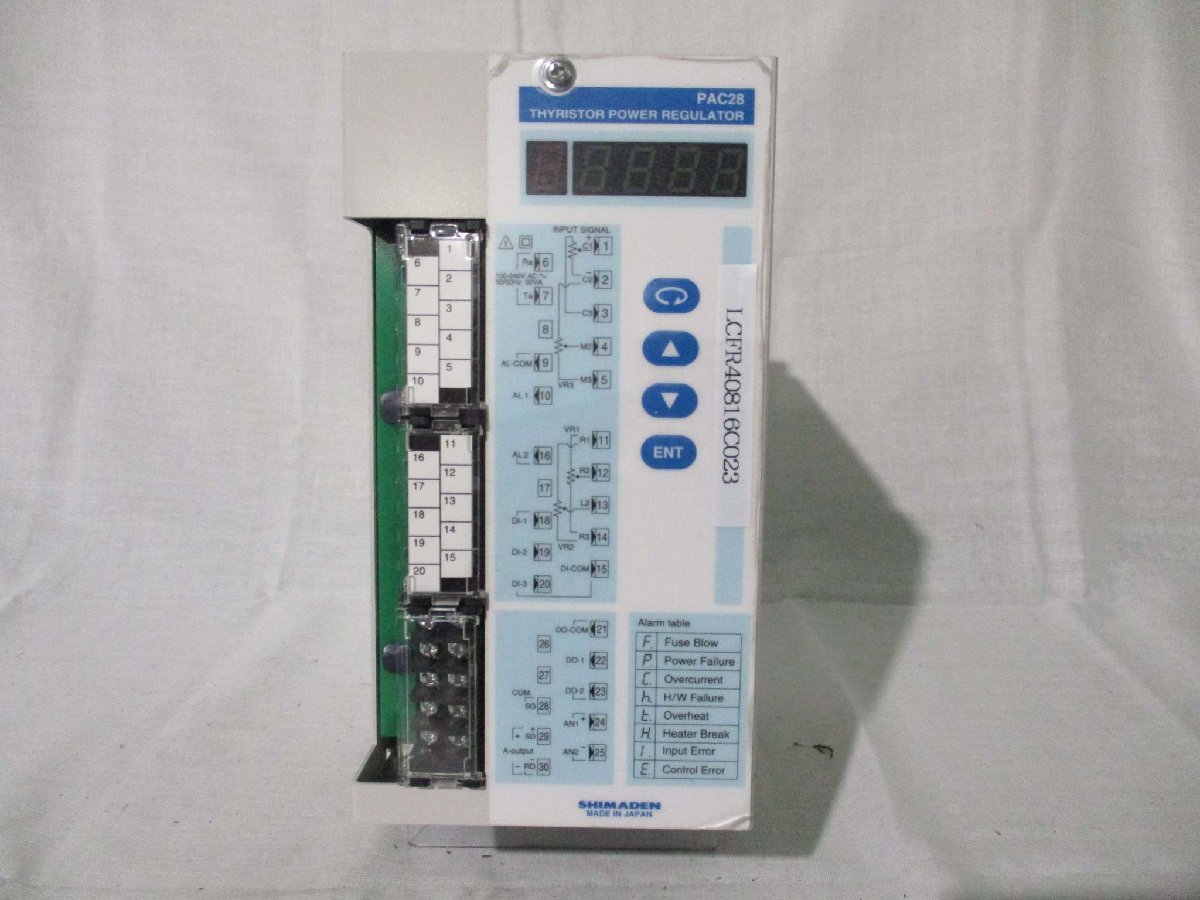 中古 SHIMADEN単相電力調整器 PAC28P1-690-075-010010(LCFR40816C023)