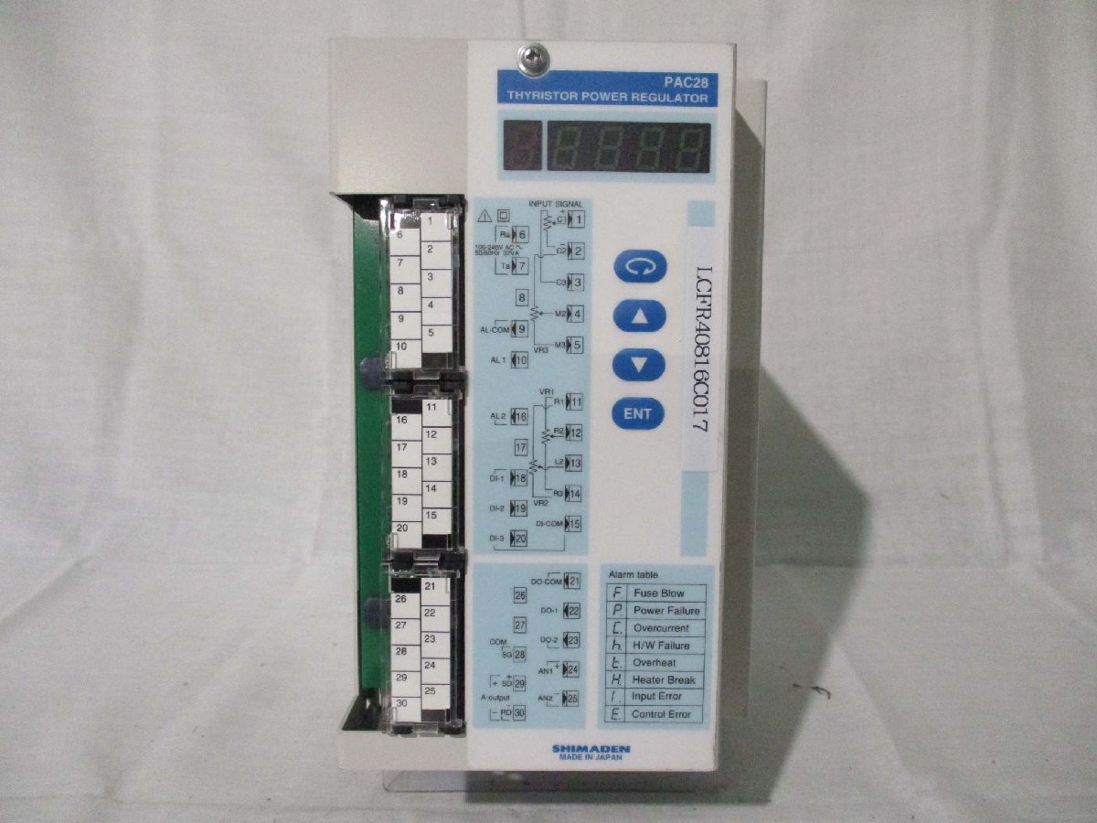 中古 SHIMADEN単相電力調整器 PAC28P1-690-075-010010(LCFR40816C017)