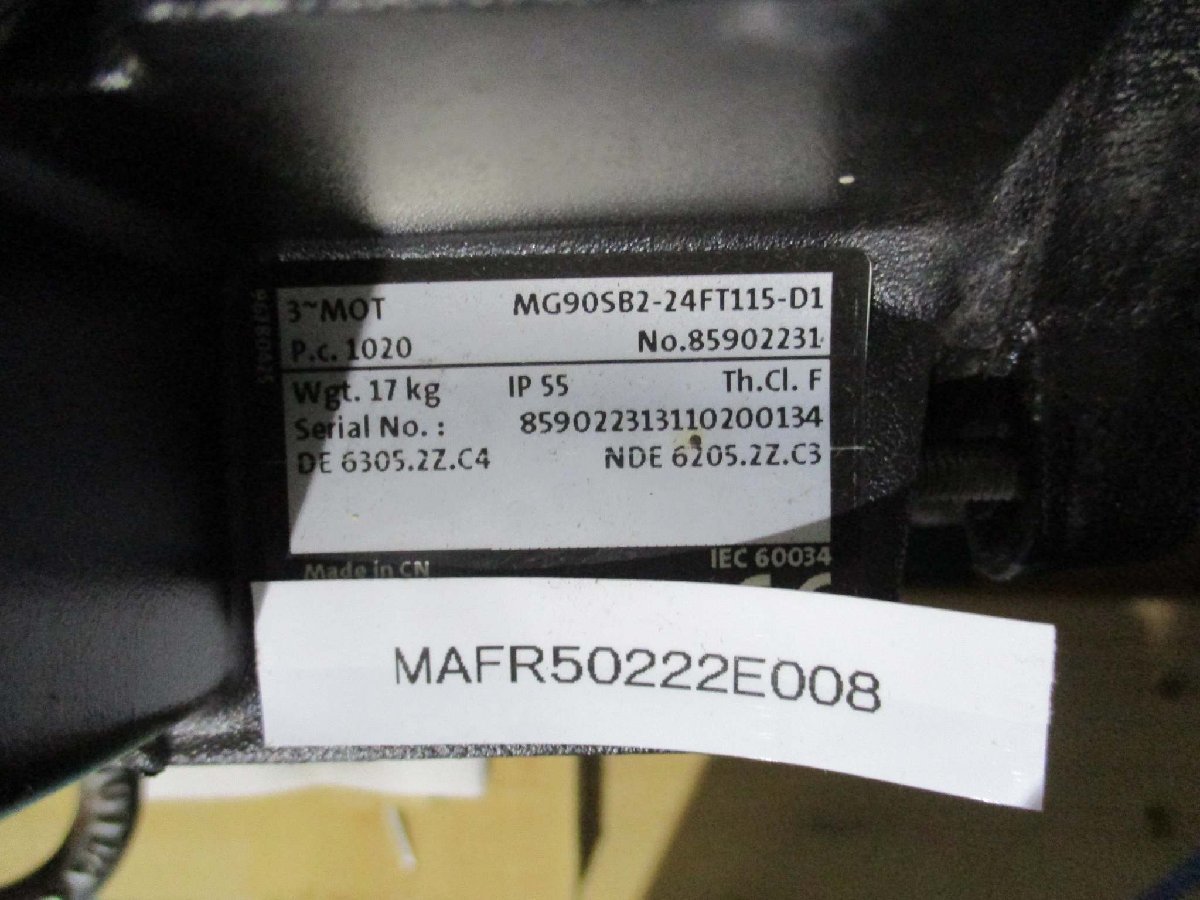 中古 Grundfos MG90SB2-24FT115-D1 Silnik pompy/CR10-2 A-F-A-V-HQQV 1.5KW 送料別(MAFR50222E008)_画像3