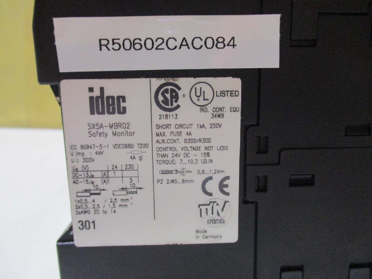 中古IDEC(アイデック) 安全スイッチ SX5A-MBR02(R50602CAC084)_画像2